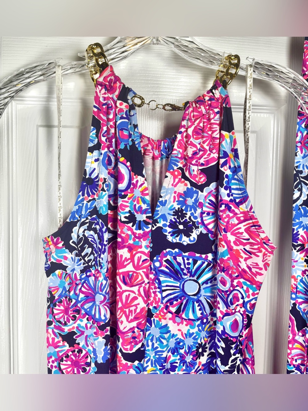 Lilly Pulitzer Bingham Midi Dress High Tide In Turtle Amazement Pink Blue Small - Picture 6 of 7